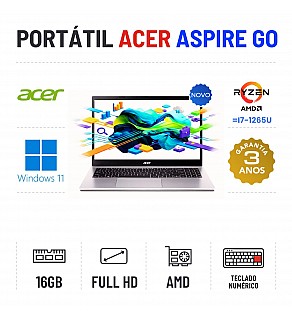 ACER ASPIRE GO AG15-42P | 15.6'' FULLHD | RYZEN 5 = I7-1265U | 16GB RAM | 480GB SSD | AMD RADEON | TECLADO NUMÉRICO