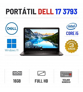 DELL INSPIRON 17 3793 | 17" FULLHD | i5-1035G1 | 16GB RAM | 480GB SSD | TECLADO NUMÉRICO