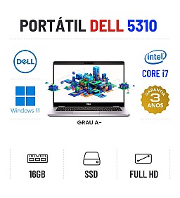 DELL LATITUDE 5310 | 13.3" FULLHD | I7-10610U | 16GB RAM | 240GB SSD DELL LATITUDE 5310 | 13.3" FULLHD | I7-10610U | 16GB RAM | 240GB SSD