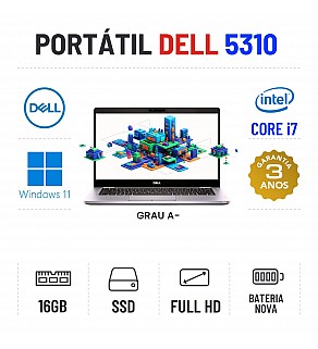 DELL LATITUDE 5310 | 13.3" FULLHD | I7-10610U | 16GB RAM | 240GB SSD | BATERIA NOVA
