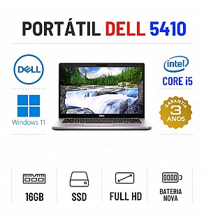 DELL LATITUDE 5410 | 14" FULLHD | i5-10210U | 16GB RAM | 480GB SSD | BATERIA NOVA