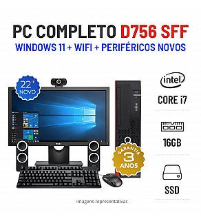 CONJUNTO FUJITSU ESPRIMO D756 SFF | i7-6700 | 16GB RAM | 480GB SSD COM MONITOR + ACESSORIOS