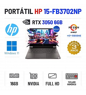 VICTUS BY HP GAMING | 15.6'' FULLHD | RYZEN 5 = I7-11850HE | 16GB RAM | 480GB SSD | RTX3050 6GB | TECLADO NUMÉRICO