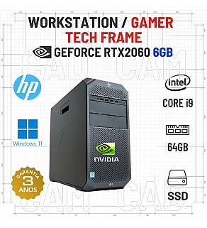 WORKSTATION/GAMER TECH FRAME HP Z4 G4 | i9-7960X SUPERIOR A i9-11900K | 64GB RAM | 960GB SSD | RTX2060-6GB