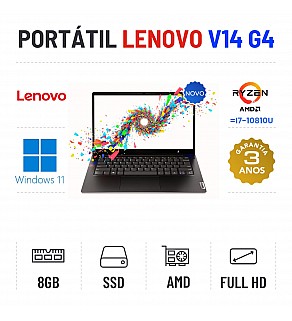 NOVO - LENOVO V14 G4 AMN | 14'' FULLHD | RYZEN 3 = I7-10810U | 8GB RAM | 240GB SSD