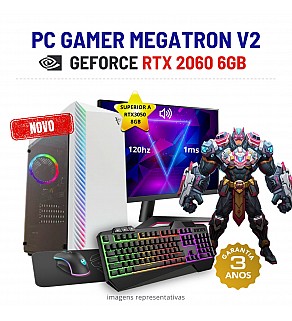 CONJUNTO GAMER MEGATRON V2 | RTX2060-6GB SUPERIOR A RTX3050-8GB | i5-10400F | 32GB RAM | 480GB SSD COM MONITOR + ACESSORIOS