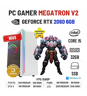 PC GAMER MEGATRON V2 NOVO | RTX2060-6GB SUPERIOR A RTX3050-8GB | i5-10400F | 32GB RAM | 480GB SSD OFERTA KIT TECLADO+RATO+TAPETE