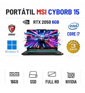 MSI CYBORG 15 A12UCX | 15.6'' FULLHD 144HZ | i7-12650H | 16GB RAM | 480GB SSD | RTX2050 4GB
