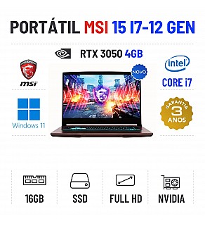 MSI THIN B12UC | 15.6'' FULLHD | i7-12650H | 16GB RAM | 960GB SSD | RTX 3050 4GB 