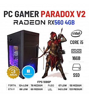 PC GAMER PARADOX V2 | RX560-4GB | I5-8500 | 16GB RAM | 240GB SSD OFERTA KIT TECLADO+RATO+TAPETE