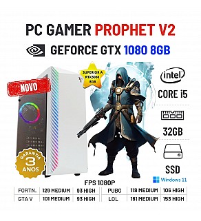 PC GAMER PROPHET V2 NOVO | GTX1080-8GB SUPERIOR A RTX3060-8GB | i5-10400F | 32GB RAM | 480GB SSD OFERTA KIT TECLADO+RATO+TAPETE
