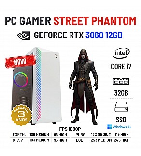 PC GAMER STREET PHANTOM NOVO | RTX3060-12GB | i7-13700 | 32GB RAM | 960GB SSD OFERTA KIT TECLADO+RATO+TAPETE