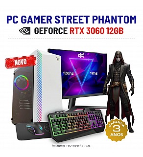 CONJUNTO GAMER STREET PHANTOM | RTX3060-12GB | i7-13700 | 32GB RAM | 960GB SSD COM MONITOR + ACESSORIOS